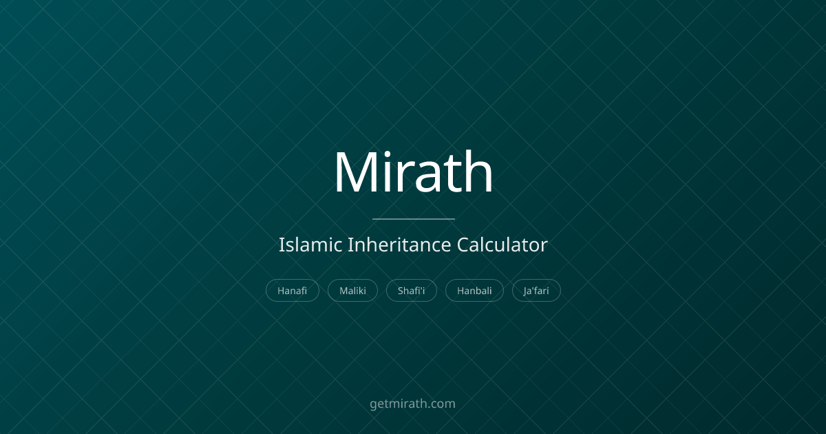 Mirath — Islamic Inheritance Calculator | Free Faraid Tool | Mirath